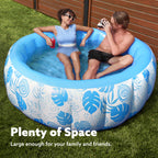 SLOOSH Inflatable Swimming Pool,5.5ft x 20 Inch Full-Sized Blow Up Durable Thickened Luxury Above Ground Family Pool with Comfortable Backrest for Summer Water Party Backyard Garden Lawn,Blue