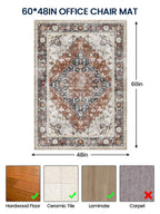 PROHALO Office Chair Mat for Hardwood Floor, 48"X 60" Desk Chair Mat for Hard Floors, Floor Mat for Office Chair，Under Desk Ofiice Rug for Rolling Computer Chair Gaming Chair-Brown