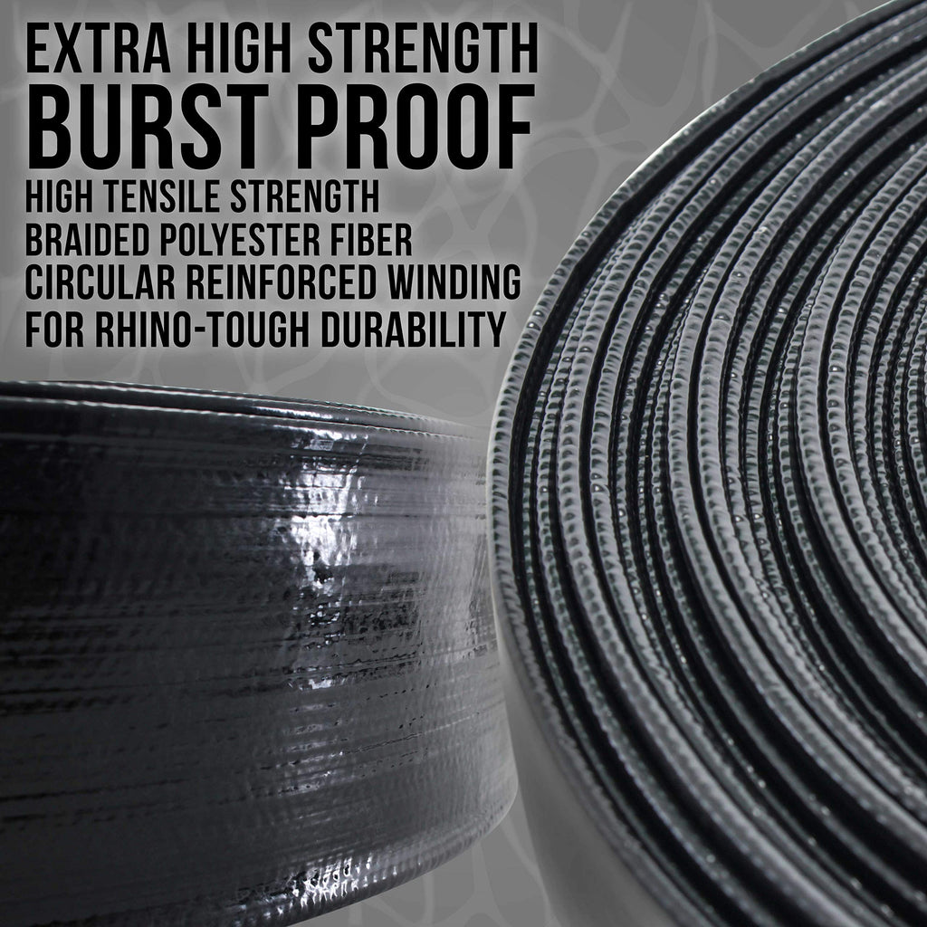 U.S. Pool Supply Pool Backwash Hose 1 1/2 Inch Diameter x 100 Feet - Discharge Hose for Pump, Sand Filter & Sump Pump Hoses - Burst Resistant Lay Flat Drainage Hoses for Inground & Above Ground Pools