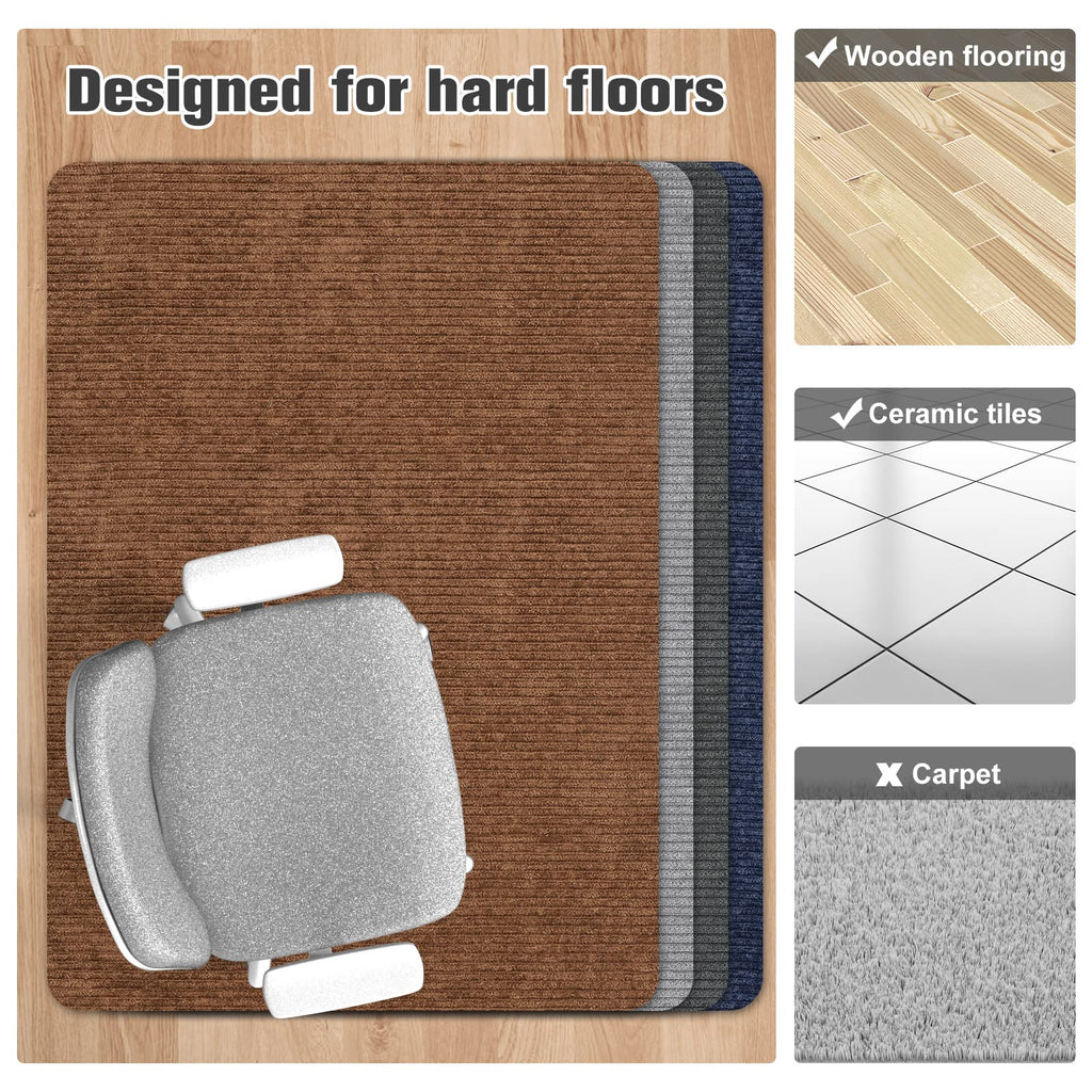 Placoot Desk Chair Mat for Hardwood Floor Corduroy Surface 1/6" Thick 55"x35" Office Chair Mat for Rolling Chairs-100% Large Anti-Slip Backing Under Desk Low-Pile Office Rug Floor Mat for Office/Home