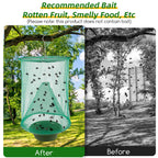 Ranch Fly Traps Outdoor Hanging Stable Fly Trap Reusable Fly Killer Cage Fly Catcher Bag with Bait Tray,Fly Repellent for Outdoor and Indoor Hanging Farms,Stable,Garden,Orchard,Park (12 Pack)