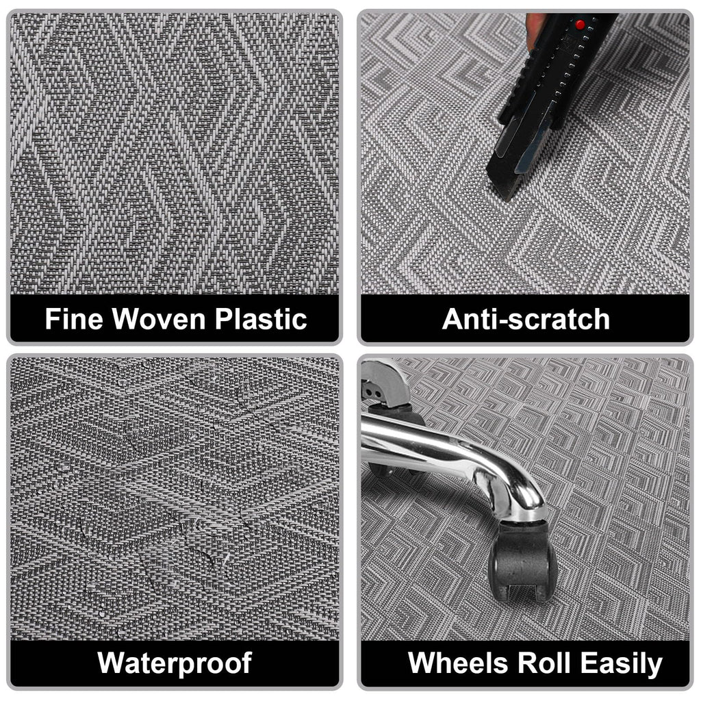 AiBOB Office Chair Mat for Hardwood Floor & Tile Floor, 36" x 48"Heavy Duty Computer&Desk Chair Mat for Rolling Chairs, Hard Floor Protector for Home Office