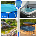 ROMIVO Hot Tub Pool Skimmer Net with Pole for Above Ground Inground Pool, Fine Mesh Pool Net Skimmer for Hot Tub Spa Fountain Pond, Pool Nets for Cleaning Length 31.7'' to 5.7 FT