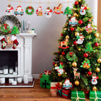 Jetec 20 Pcs Christmas DIY Diamond Key Chain Ornaments Diamond Painting Keychain for Christmas Party Decoration (Cute Style)