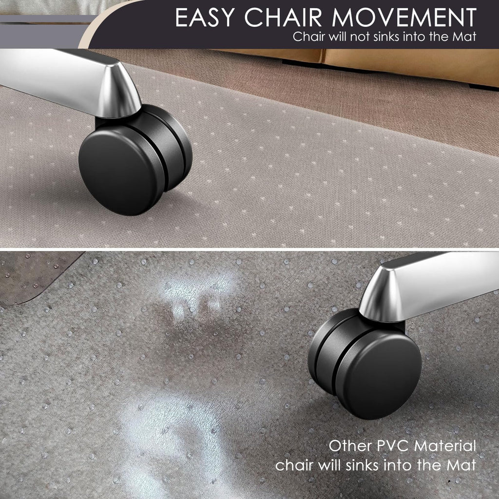 Kuyal Office Chair Mat for Carpet, 32x55 Clear Heavy Duty Computer Chair Mat with Lip, Under Desk Protector Carpeted Floors Mat, Easy Chair Movement,Ship Flat