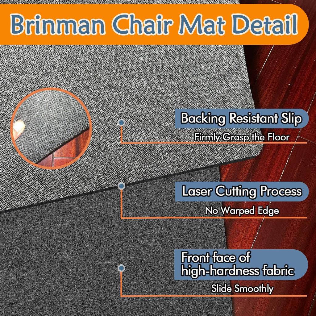 Ungraded Chair Mat for Hardwood Floor, 36x48 Office Desk Mat, Anti-Slip Under Desk Rug Protector, Easy Clean