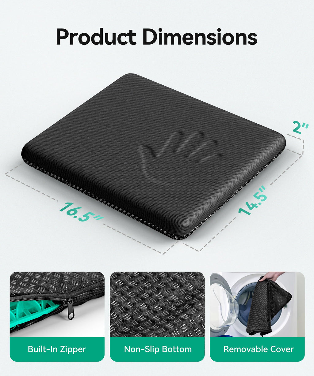 MZYENU Gel Seat Cushion, Cool Chair Cushion for Office Chairs, Driving Car Cushion Breathable, Wheelchair Cushions for Pressure Relief, Back Pain for Seat Cushions, Chair Pad with No-Slip Cover