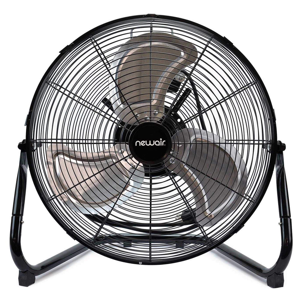 NewAir 18" High Velocity Industrial Floor Fan, Heavy Duty Metal Fan, Adjustable Tilt and 3 Speeds up to 4012 CFM, Rotatory Switch | Garage Fan for Indoor, Warehouse, Workshop, Gym or Home