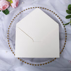 PONATIA 50PCS A7 Thick Shiny Ivory Envelopes, 5.25 x 7.5'' Ivory Wedding Envelopes, A7 Envelopes for Invitations, Perfect for 5x7'' Weddings, Invitation Cards, Christmas Gift Cards Envelopes