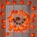 YEGUO 4 PCS Fall Decorations for Home, Thanksgiving Lights Battery Operated, Total 40ft 80 LED Lighted Fall Garland Maple Leaves for Halloween Holiday Autumn Harvest Fall Thanksgiving Decor