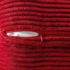 MIULEE Red Corduroy Pillow Covers with Splicing Set of 2 Super Soft Boho Striped Christmas Pillow Covers Broadside Decorative Textured Throw Pillows for Couch Cushion Livingroom 18x18 inch