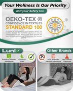 Lunix 4pcs Orthopedic Bed Wedge Pillow Set, Post Surgery Memory Foam for Back, Knee, Leg Pain Relief, Adjustable Sitting Pillow for Sleeping, Acid Reflux, GERD, with Hot Cold Pack, Brown/White