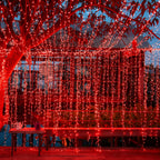 Twinkle Star 300 LED Window Fairy Curtain String Lights, 8 Modes Fairy Lights for Halloween Christmas Bedroom Wedding Party Home Garden Outdoor Indoor Wall Decorations, Red