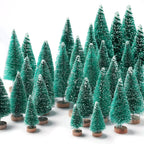 30Pcs Mini Christmas Trees, Artificial Christmas Tree Bottle Brush Trees Christmas with 5 Sizes, Sisal Snow Trees with Wooden Base for Christmas Decor Christmas Party Home Table Craft