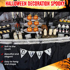 DealKits (48 x 240 in.) Halloween Creepy Cloth, Spooky Giant Cheese Cloth Tapestry for Halloween Party Supplies Decorations Outdoor Yard Home Wall Decor, Black