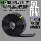 U.S. Pool Supply Pool Backwash Hose 2 Inch Diameter x 50 Feet - Discharge Hose for Pump, Sand Filter & Sump Pump Hoses - Burst Resistant Lay Flat Drainage Hoses for Inground & Above Ground Pools