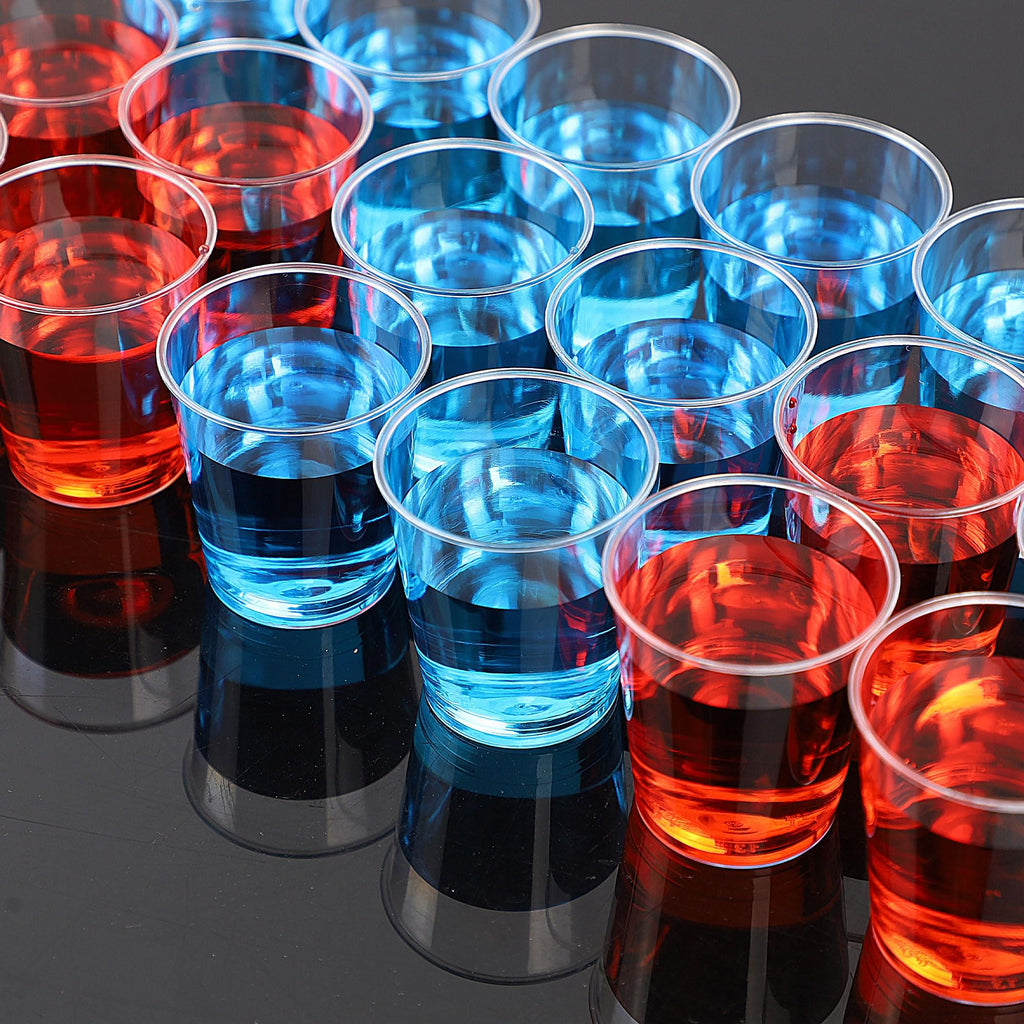 Zcaukya 500 Shot Glasses, 1oz Clear Plastic Disposable Hard Cups, Mini Cups Great Container for Sauce, Sample Tasting, Jello Shots, Pudding