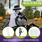 Funflatable 8.5 FT Giant Halloween Inflatables Cuddling Skeleton Couple Lovers Outdoor Decorations, Halloween Blow Up Yard Decorations with Built-in LED Lights for Yard Lawn Garden Decor