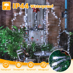 Ollny Christmas Lights 120LED 40FT, Cool White Fairy Lights Waterproof Connectable Timer, 8 Modes Plug in String Lights for Bedroom Outdoor Tree Indoor House Decorations