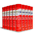AtomLube Ultra Heavy Duty Red Grease, 10-Pack of 14 Oz. | Waterproof & High Temp Lubricant for Metal Surfaces | Wheel Bearing Grease for Semi Truck Accessories