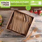100% Compostable Square Paper Plates [50-Pack] - {PFAS-Free} - {BPI Certified} - [10 Inch] Heavy Duty, Eco-Friendly, Biodegradable Bagasse Dinner Plates - Natural Brown 10" Plate by Stack Man