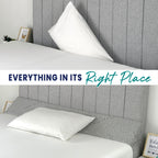 EPHEDORA Bed Wedge Pillow for Headboard Gap Filler Twin & Twin XL Size - High Density Memory Foam Headboard Pillow Wedge Prevents Items Falling - Triangle Mattress Spacer with Pockets