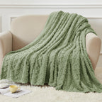 Aganear Fleece Throw Blanket - Cozy Soft Lightweight Fuzzy Throw Blanket for Women Portable Throw Blankets for Couch, Warm Present for Birthday, Christmas, Halloween, Housewarming(50"x60", Sage Green)