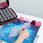 LYMUSUMI 30 Slots Diamond Art Storage Containers for Adults Portable Bead Storage Boxes for Diamond Painting Accessories and Tools（Rose Red）