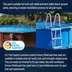 U.S. Pool Supply Ground Shield 18-Foot Round Heavy Duty Pool Liner Pad for Above Ground Swimming Pools - Protects Pool Liner, Prevents Punctures, Weed Barrier, Eco-Friendly Fabric - Extends Liner Life