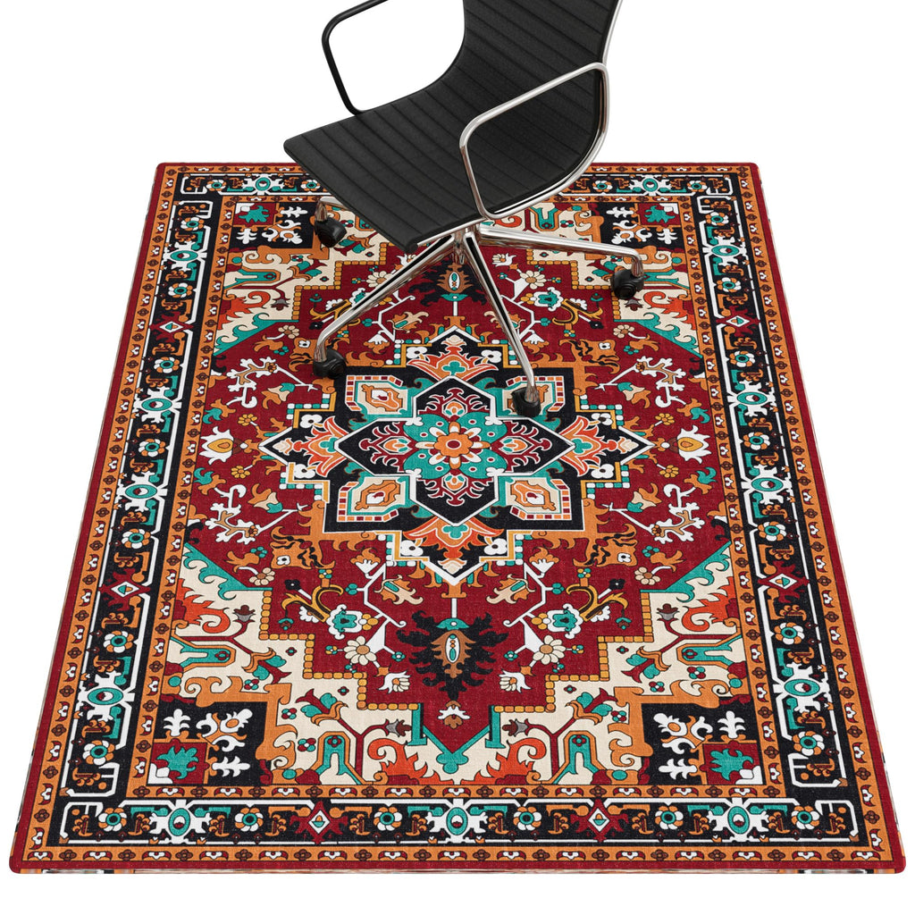 PROHALO Office Chair Mat for Hardwood Floor, 48"x60" Desk Chair Mat for Rolling Chairs, Non Slip Computer Chair Mat, Office Rug Mat for Office Home Hard Floor, Under Desk Mat for Gaming Chair-Deep Red