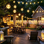Joomer Solar String Lights Outdoor, 65FT 100LED Globe String Lights 8 Lighting Modes, Waterproof Solar Powered Patio Light for Garden Yard Porch Wedding Party Outdoor Decor (Warm White)