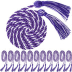 WILLBOND 12pcs Graduation Rope Honor Cord Tassel Set, Graduation Accessories for Ceremony, Graduate Students Souvenir and Gift (Purple, White)