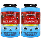 Catchmaster Reusable Fly Traps Outdoor Jar 2-Pack, Bug Catcher and Flying Insect Trap with Natural Attractant for Pest Control, Pet Safe, Non Toxic Bulk Fly Bait Traps