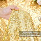 QueenDream Gold Sequin Tablecloth 60x102 Inch Sparkly Gold Wedding Tablecloth for Baby Shower Birthday Christmas Party Decorations