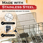 SHIZZO Grill Basket Set, Barbecue BBQ Grilling, Stainless Steel Folding Portable Outdoor Camping Rack for Fish, Shrimp, Vegetables, Cooking Accessories, Gifts for Dad, husband, Friends