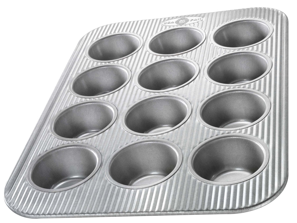 USA Pan 12-Cup Muffin Pan and 8-Inch Square Cake Pan Aluminized Steel Bakeware Set