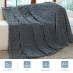 Aganear Fleece Throw Blanket - Cozy Soft Lightweight Fuzzy Throw Blanket for Women Portable Throw Blankets for Couch, Warm Present for Birthday, Christmas, Halloween, Housewarming(50"x60", Gray)