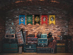 Conquest Journals Harry Potter Wizarding House Banner Flag Set, 12'' x 20'' Polyester Flags, Set of 5 Includes Hogwarts Crest, Gryffindor, Slytherin, Ravenclaw & Hufflepuff Banners, Birthday Party