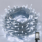 LJLNION 300 LED String Lights Outdoor Indoor, Extra Long 98.5FT Super Bright Christmas Lights, 8 Lighting Modes, Plug in Waterproof Fairy Lights for Holiday Wedding Party Bedroom Decorations ( White)