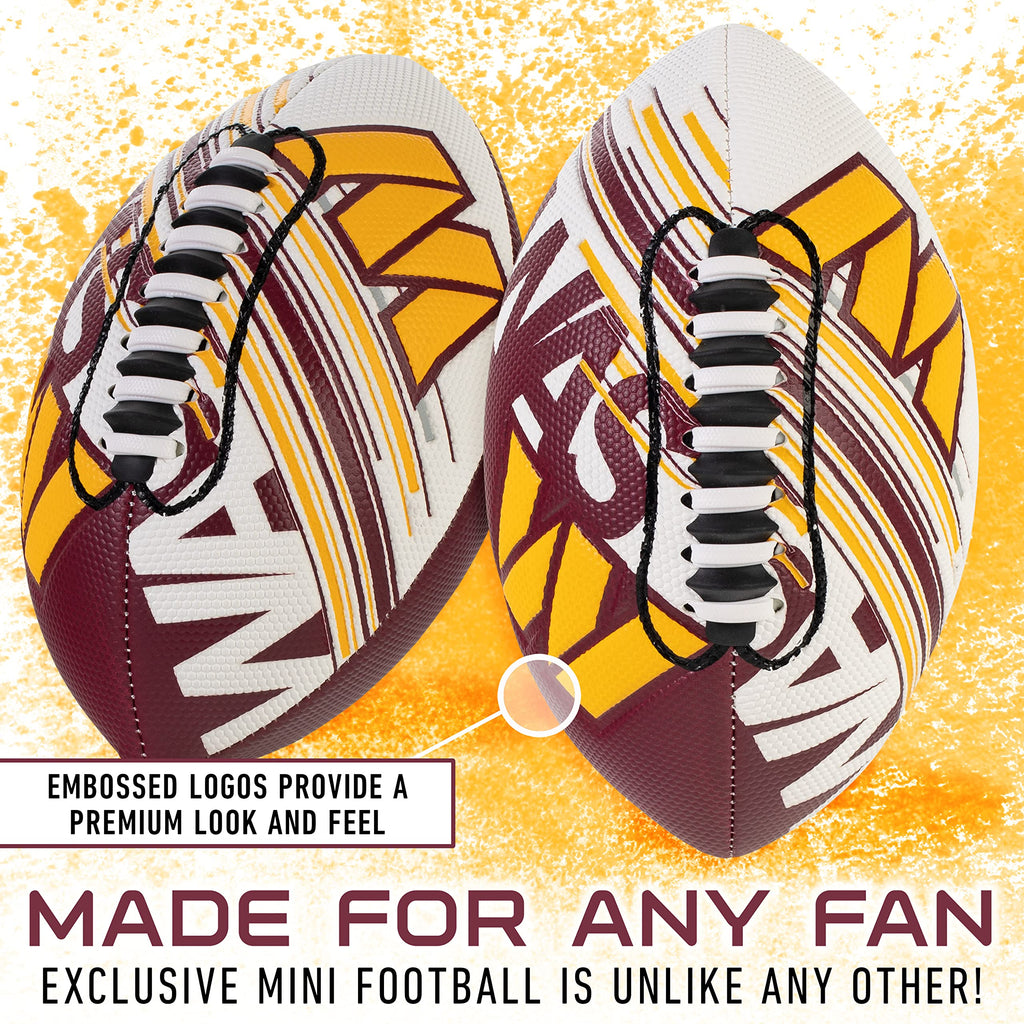 Franklin Sports NFL Washington Commanders Football - Youth Mini Football - 8.5" Football- SPACELACE Easy Grip Texture- Perfect for Kids!