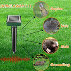 outtkitywi 8 Pc Mole Repellent Solar Powered Sonic Mole Deterrent Spikes, Snake Gopher Vole Repellent for Lawn Garden & Yard Gopher Deterrent, Groundhog Repeller