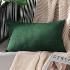 MIULEE Pack of 2 Christmas Spring Decorative Outdoor Solid Waterproof Throw Pillow Covers Polyester Linen Garden Farmhouse Cushion Cases for Patio Tent Balcony Couch Sofa 12x20 inch Emerald Green
