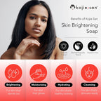 Kojie San Skin Brightening Soap – The Original Kojic Acid Soap that Reduces Dark Spots, Hyper-pigmentation, & other types of skin damage – 100g x 3 Bars