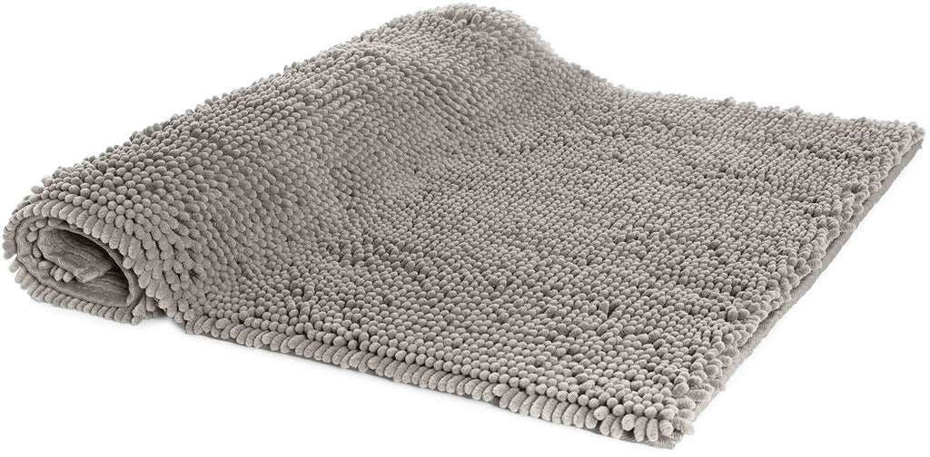 Basics Bathroom Rugs, Extra Soft Absorbent Shag Bath Rugs, Non-Slip, Dry Quickly, Machine Washable, Bath Mats for Bathroom Floor, Tub and Shower, 21" x 34", Platinum