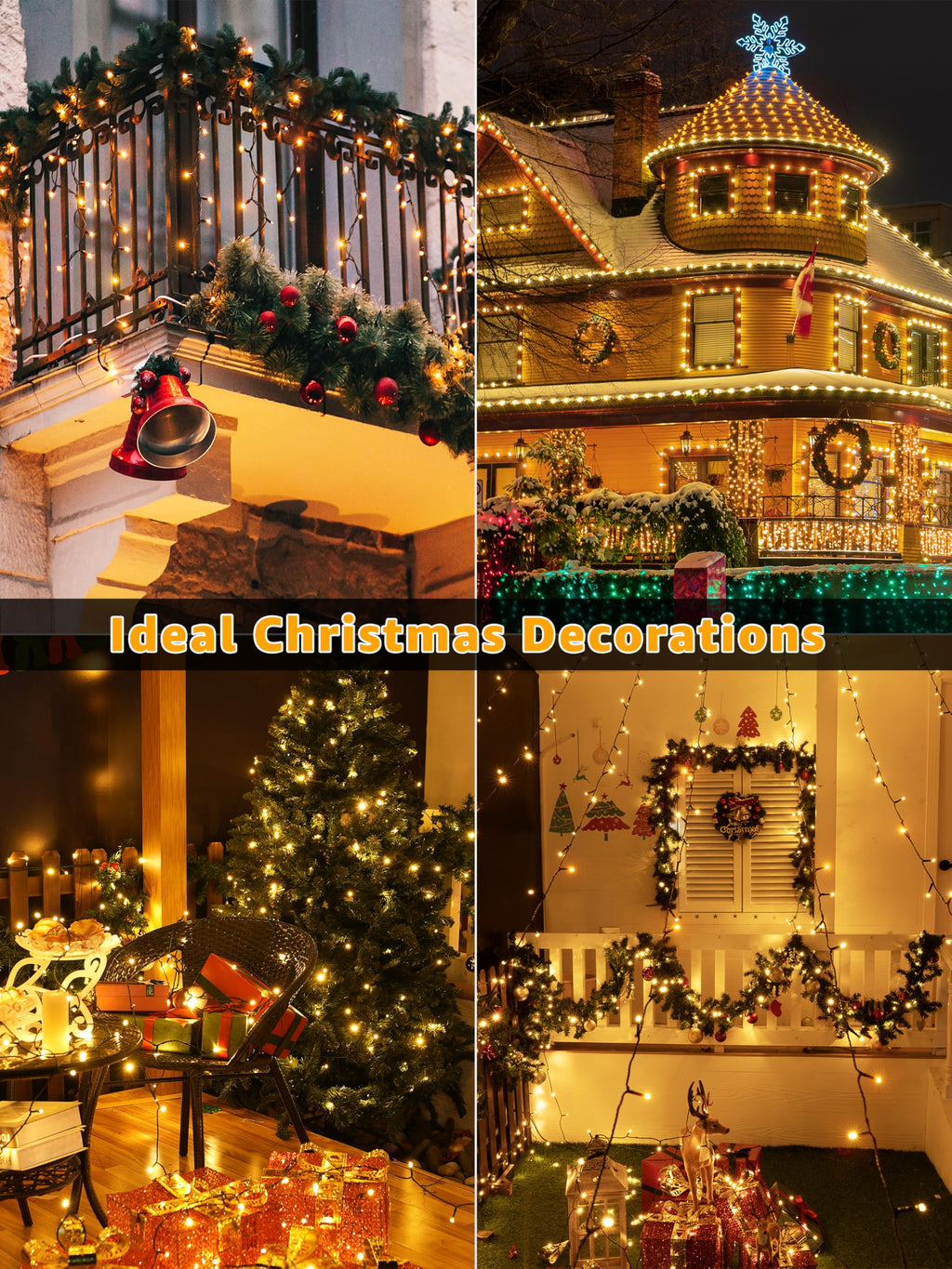 BrightChristmas 1000 LED 328 FT Christmas Lights, Waterproof Outdoor String Lights with Remote and Timer, Christmas Tree Lights with 8 Modes Dimmable, Fairy Lights for Holiday Decor (Warm White)