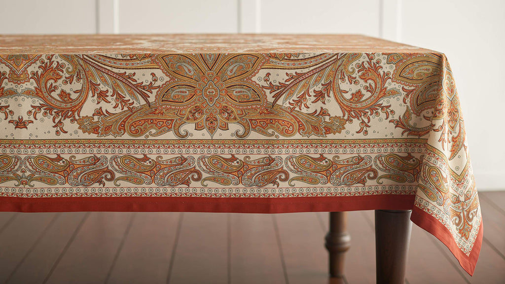 Maison d' Hermine 100% Cotton Table Cover - 60"x120" Rectangle Decorative Tablecloth - Washable Tablecloths for Dining, Home & Party - for Thanksgiving & Christmas - Kashmir Paisley Collection