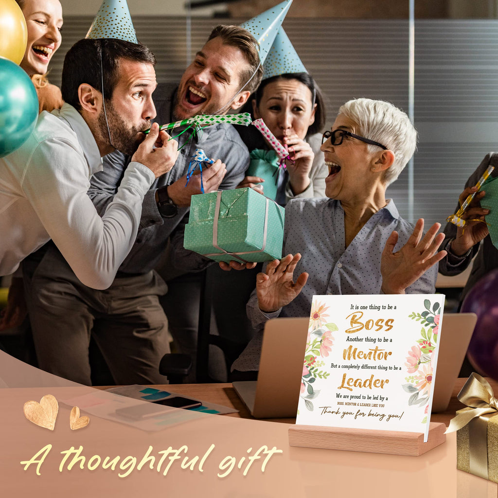 Boss Gifts for Women, Best Gifts for Boss Female - Unique Office Desk Card with Warm Words, Funny Boss Lady Gifts for Birthday, Going Away, Boss Day - Thank You Gifts for Your Female Boss