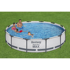 Bestway Steel Pro MAX Above Ground Swimming Pool (12' x 30") | Round Outdoor Backyard Family Pool with Tritech® Puncture-Resistant Liner | Easy Setup | Includes Filter Pump for Clean, Clear Water