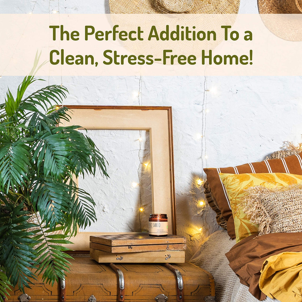 Maison Palo Santo | Pure Palo Santo Candle | Essential Oil Aromatherapy Candle | 4oz Soy Wax Palo Santo Scented Candle | Palo Santo from Ecuador | Purification & Cleansing Candle |Free Palo Santo