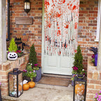 Watayo 5 Pcs Halloween Door Curtain Decorations - 65 x 39 Inch Bloody Handprint Doorway Curtain - Scary Creepy Curtain Cloth for Halloween Party Haunted House Decoration